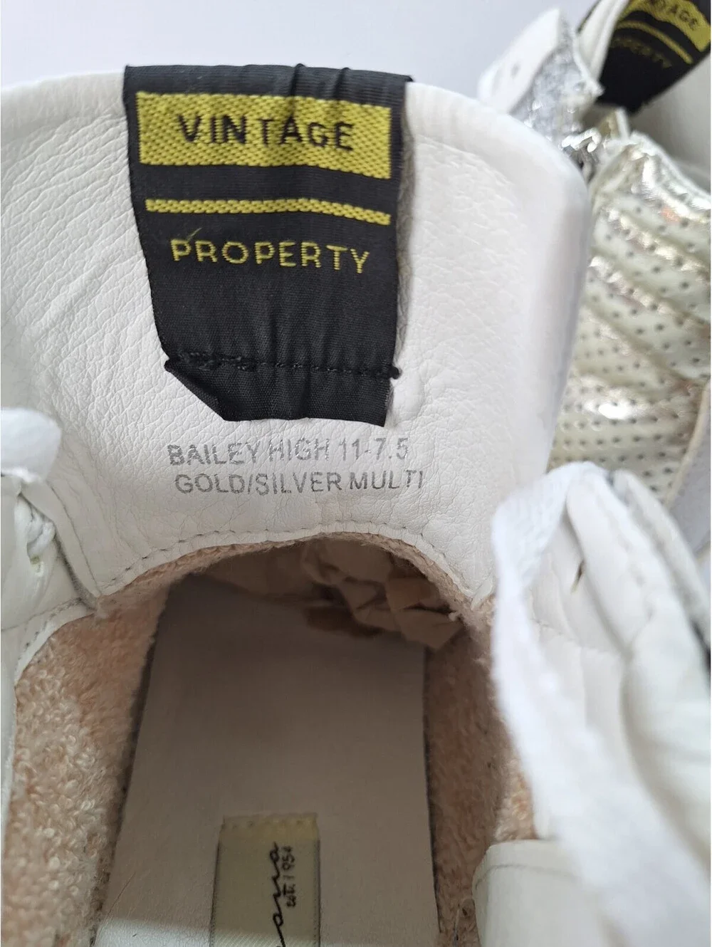 Vintage Havana Bailey High- Top High Gold & Silver Sneakers Coquette Glam Rock